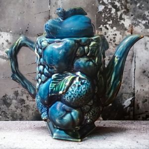 Vtg 60's Inarco Blue Mood Indigo Ceramic Coffee Tea Pot E2430 Japan